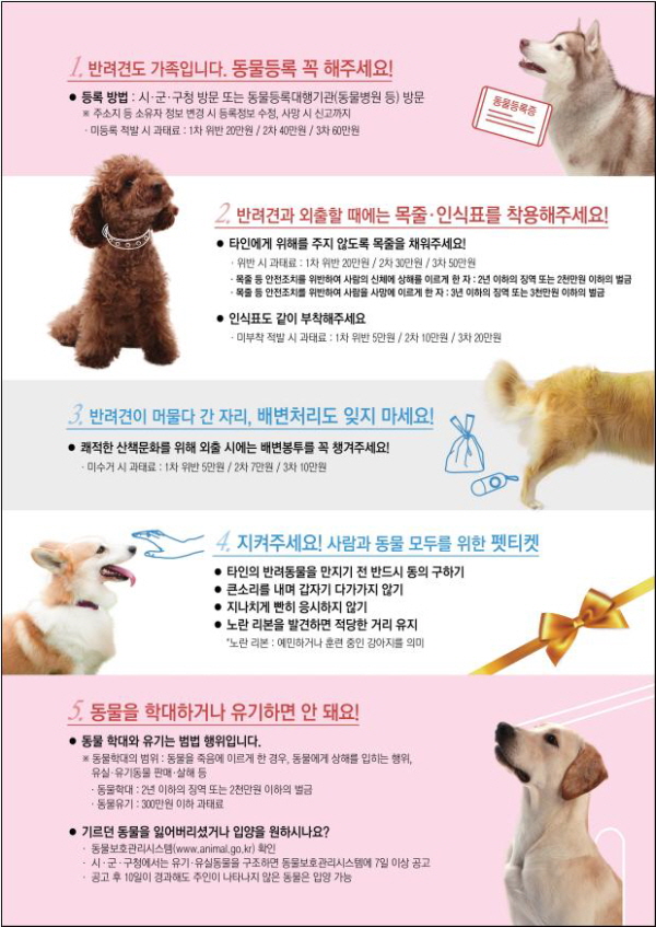 남양주시, 반려견 동물등록 점검 및 홍보활동 나서