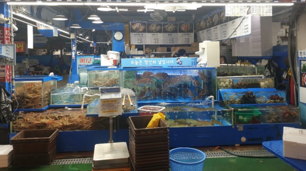 구리농수산물도매시장, 해수탱크 전면 교체로 활어, 패류 거래 활성화 총력