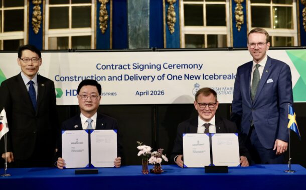 HD현대重, 스웨덴 쇄빙전용선 건조계약 서명식 개최